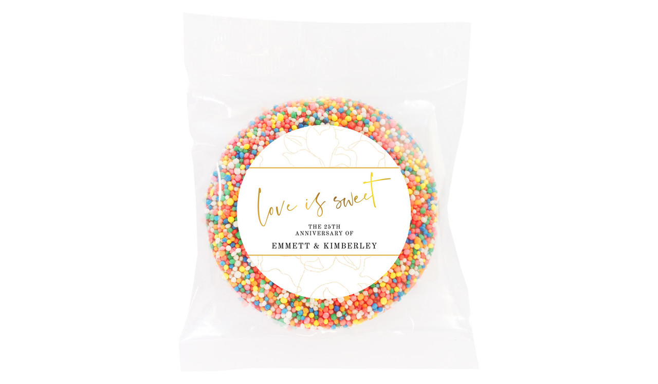 Love Is Sweet Anniversary Personalised Chocolate Freckle