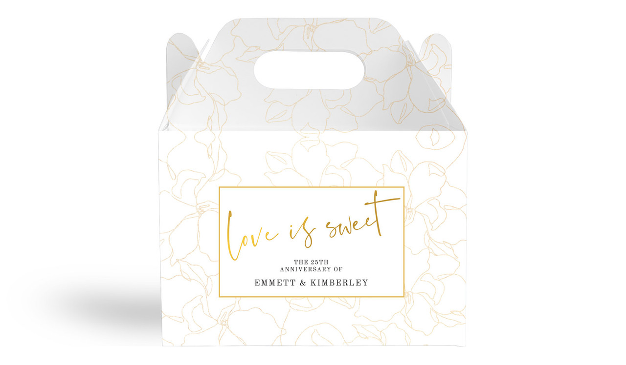 Love Is Sweet Anniversary Personalised Gable Favour Box