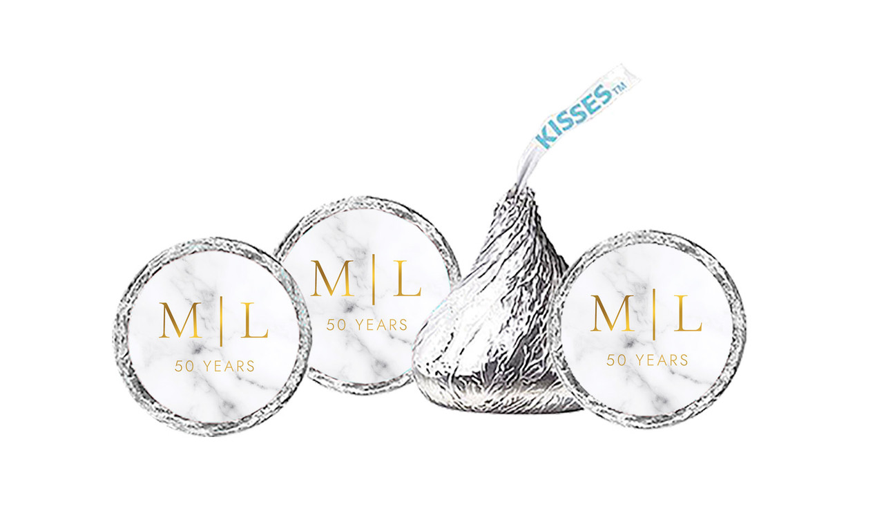 Monogram On Marble Anniversary Personalised Hersheys Kisses