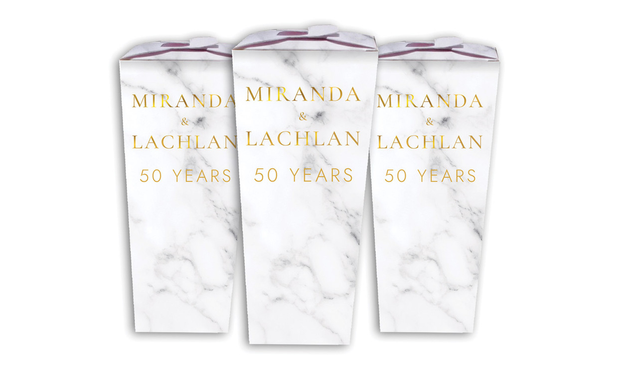 Monogram On Marble Anniversary Personalised Chocaboxes