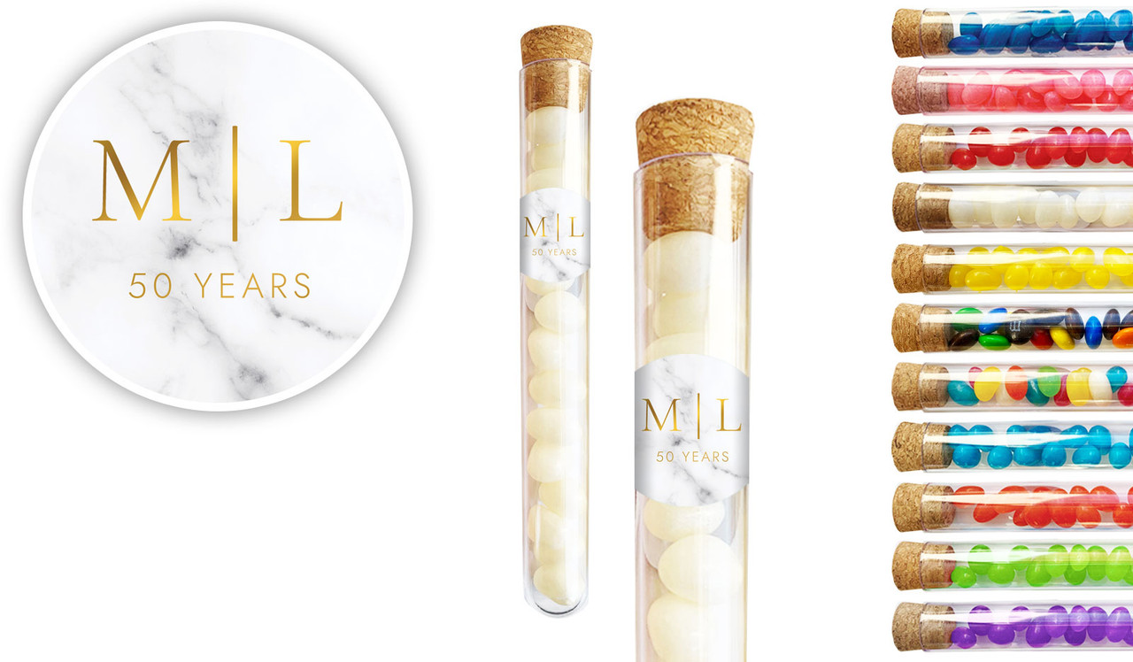 Monogram On Marble Anniversary Personalised Test Tubes