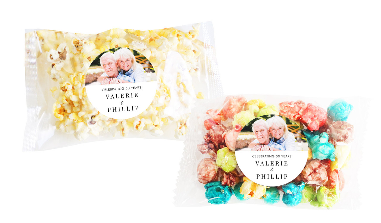 Simple Photo Anniversary Personalised Popcorn Bag