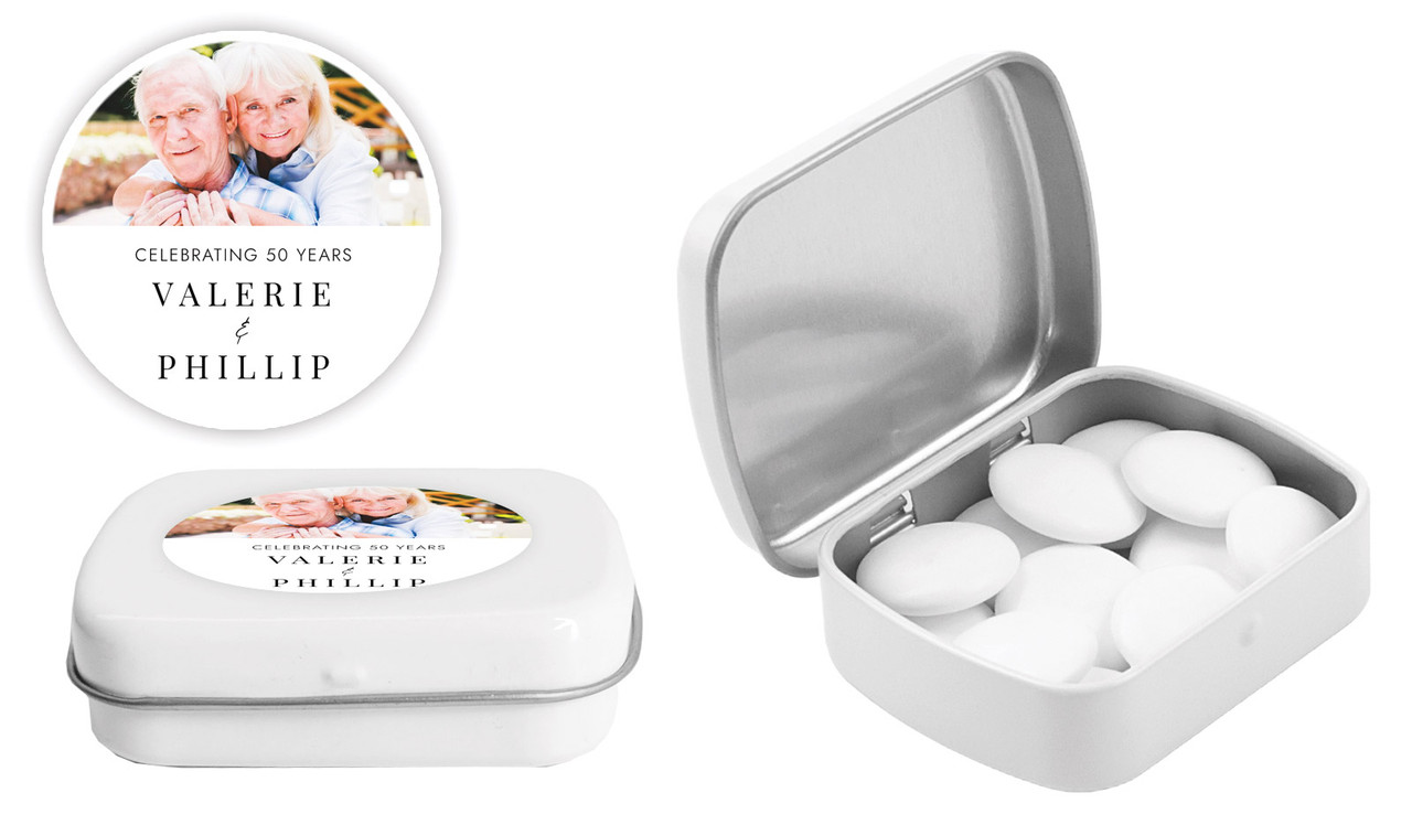 Simple Photo Anniversary Personalised Mint Tins