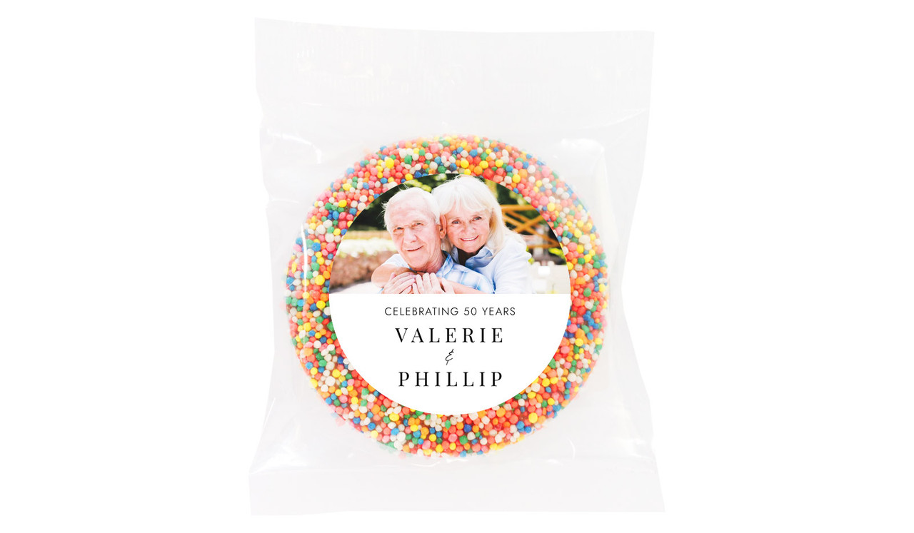 Simple Photo Anniversary Personalised Chocolate Freckle