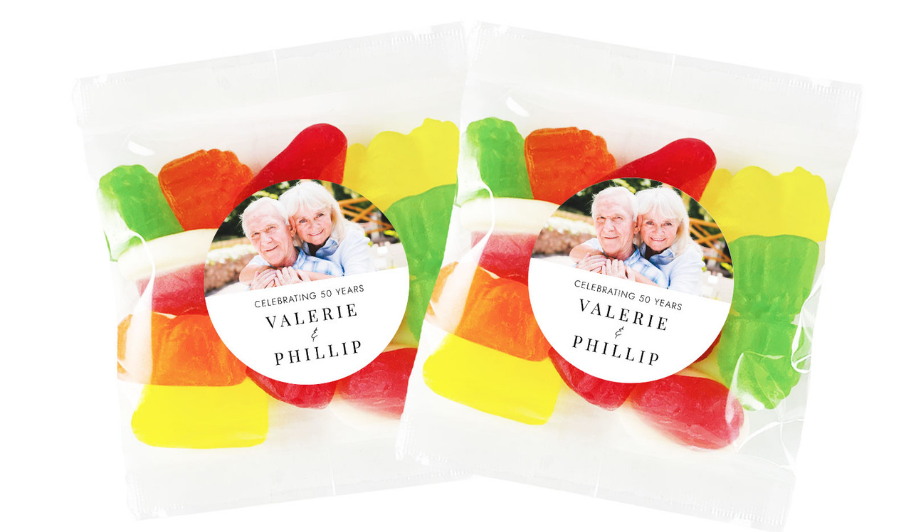 Simple Photo Anniversary Personalised Lolly Bag