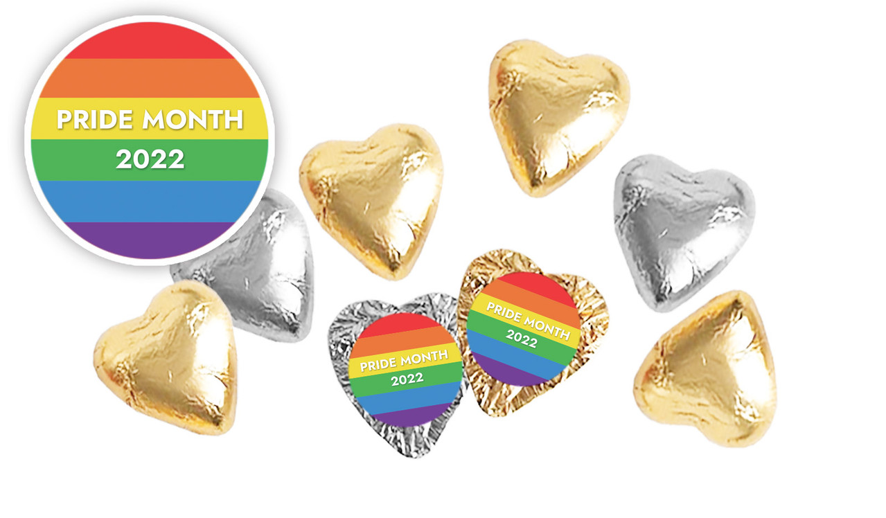 Simple Flag Pride Personalised Foil Chocolate Hearts