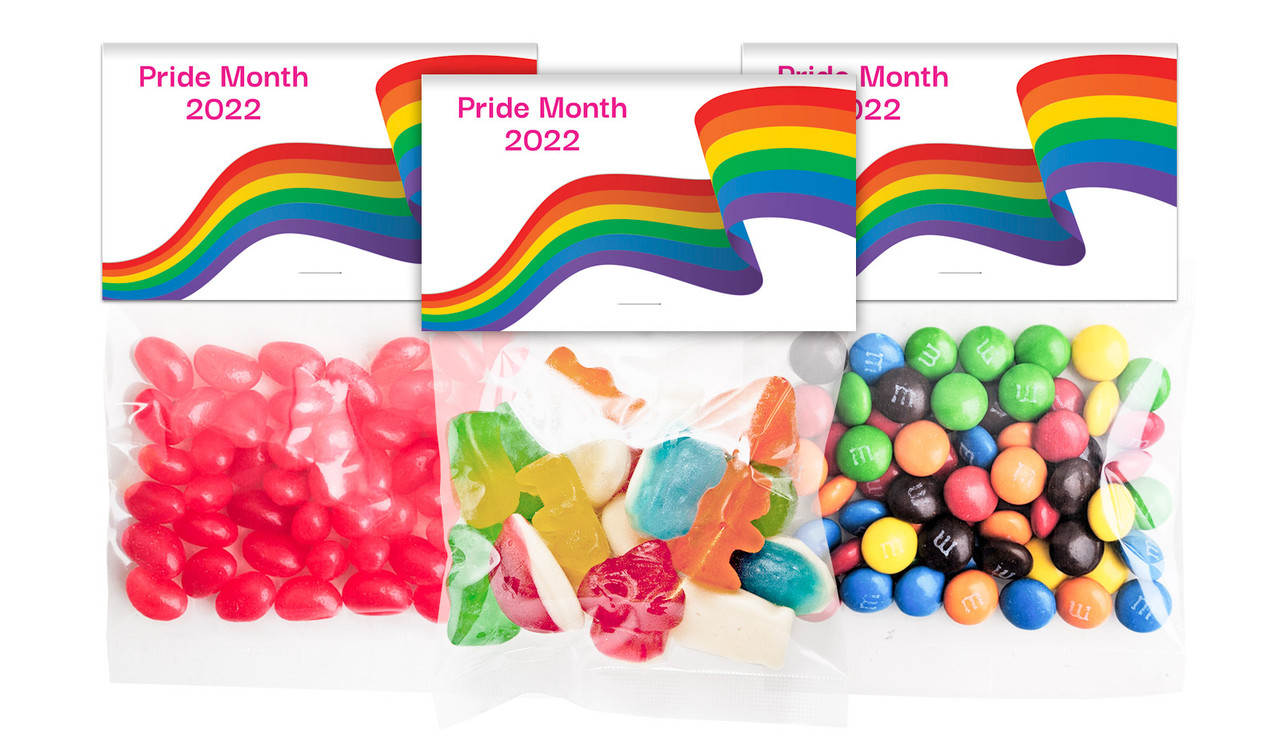 Waving Rainbow Pride Personalised Lolly Bag With Topper