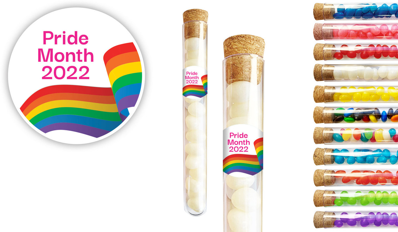 Waving Rainbow Pride Personalised Test Tubes