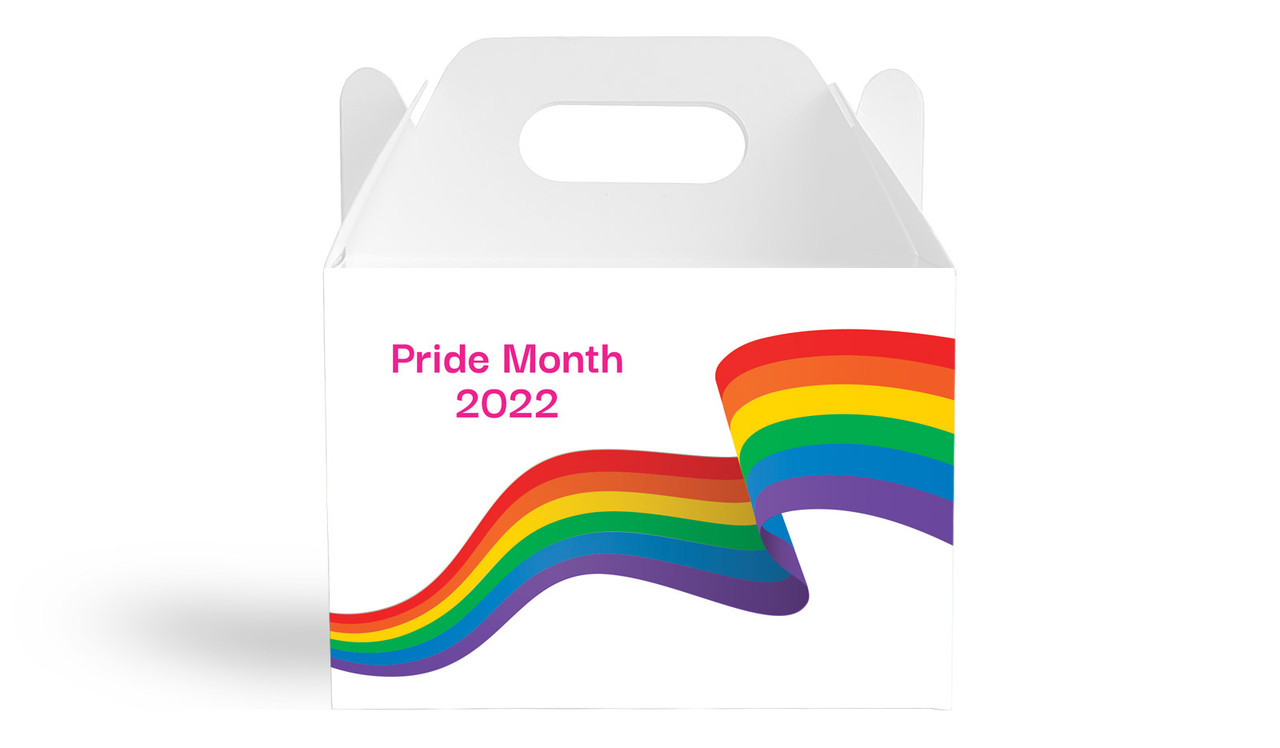 Waving Rainbow Pride Personalised Gable Favour Box
