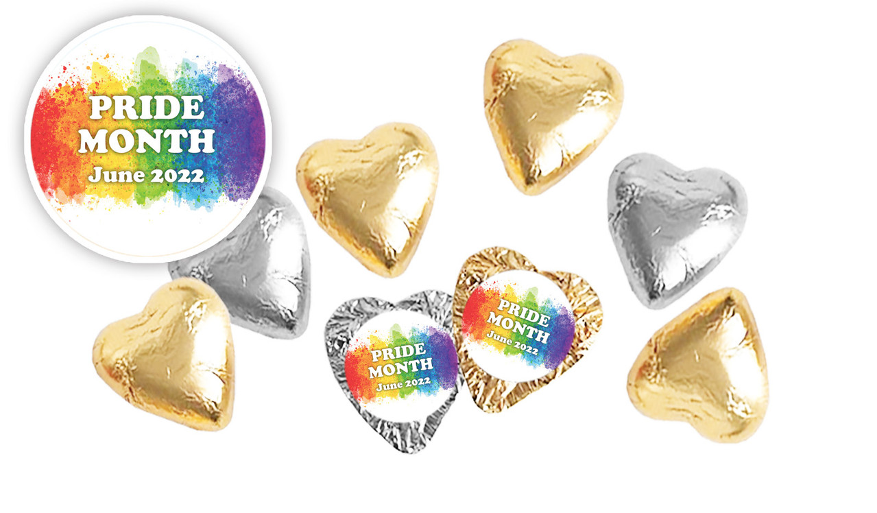 Painted Rainbow Pride Personalised Foil Chocolate Hearts