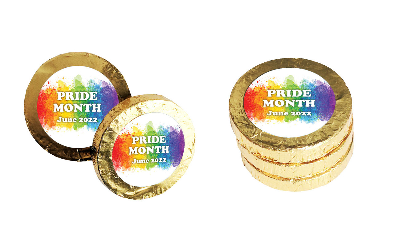 Painted Rainbow Pride Custom Chocolate Coin