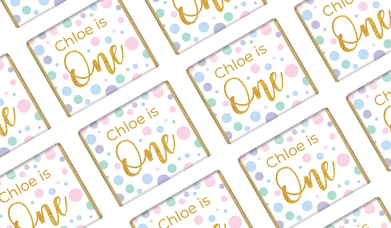 Pastel Dots Personalised Birthday Mini Chocolates