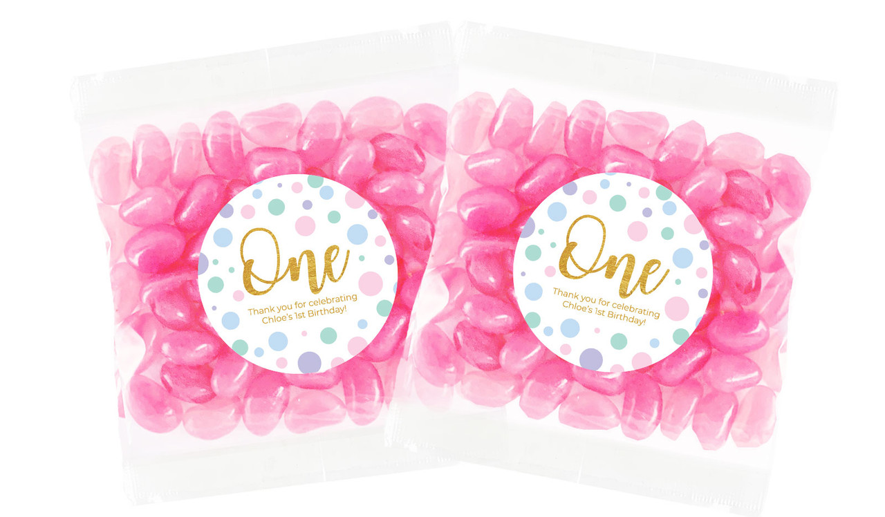 Pastel Dots Personalised Lolly Bag (Choice Of Fillings)