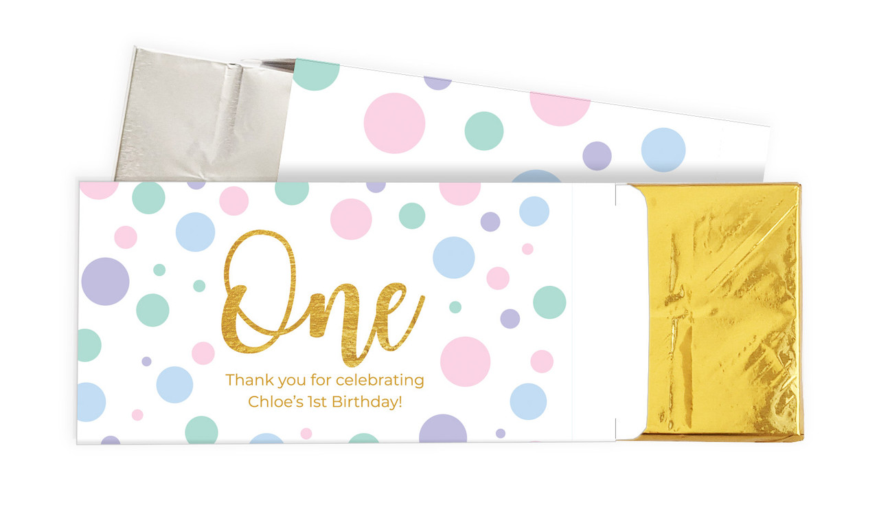 Pastel Dots Personalised Chocolate Bar In A Box