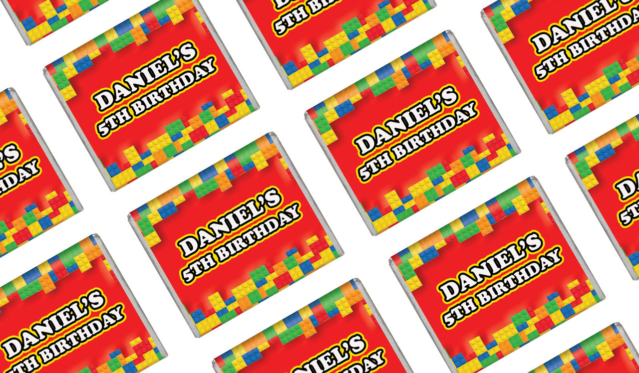 Building Blocks Personalised Birthday Mini Chocolates