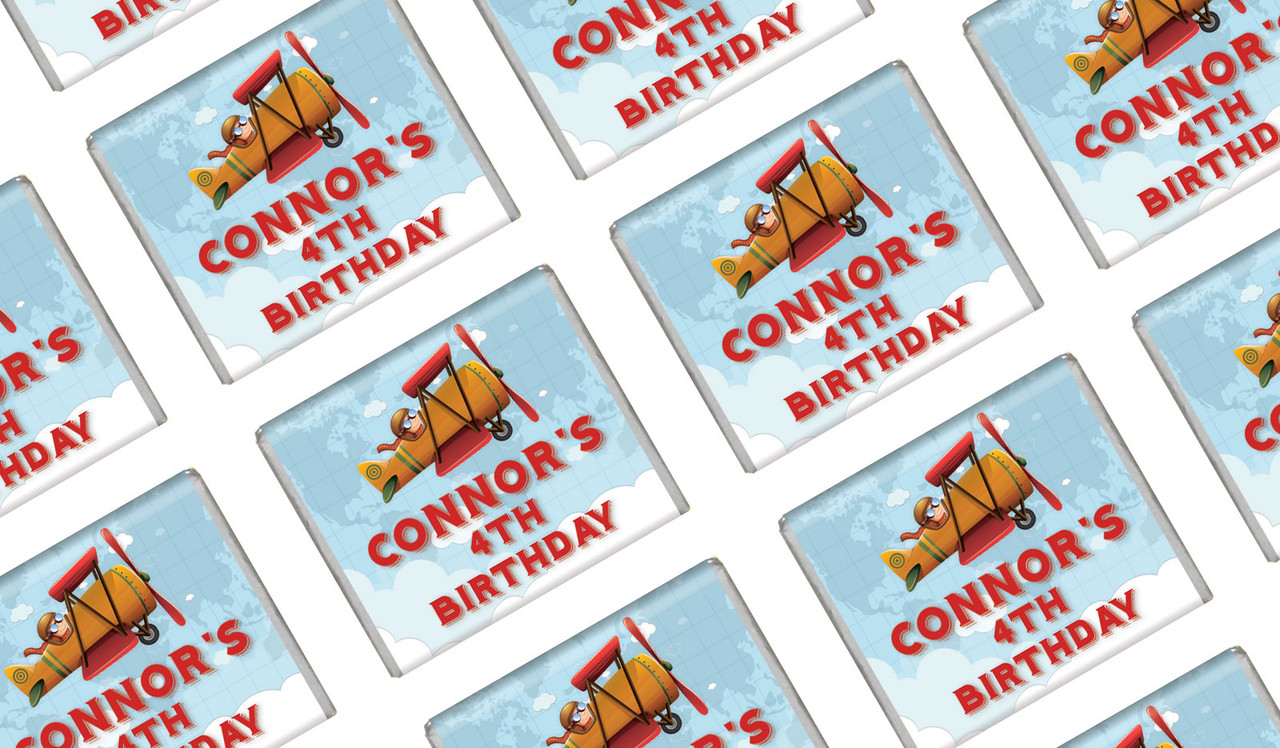 Aeroplane Personalised Birthday Mini Chocolates