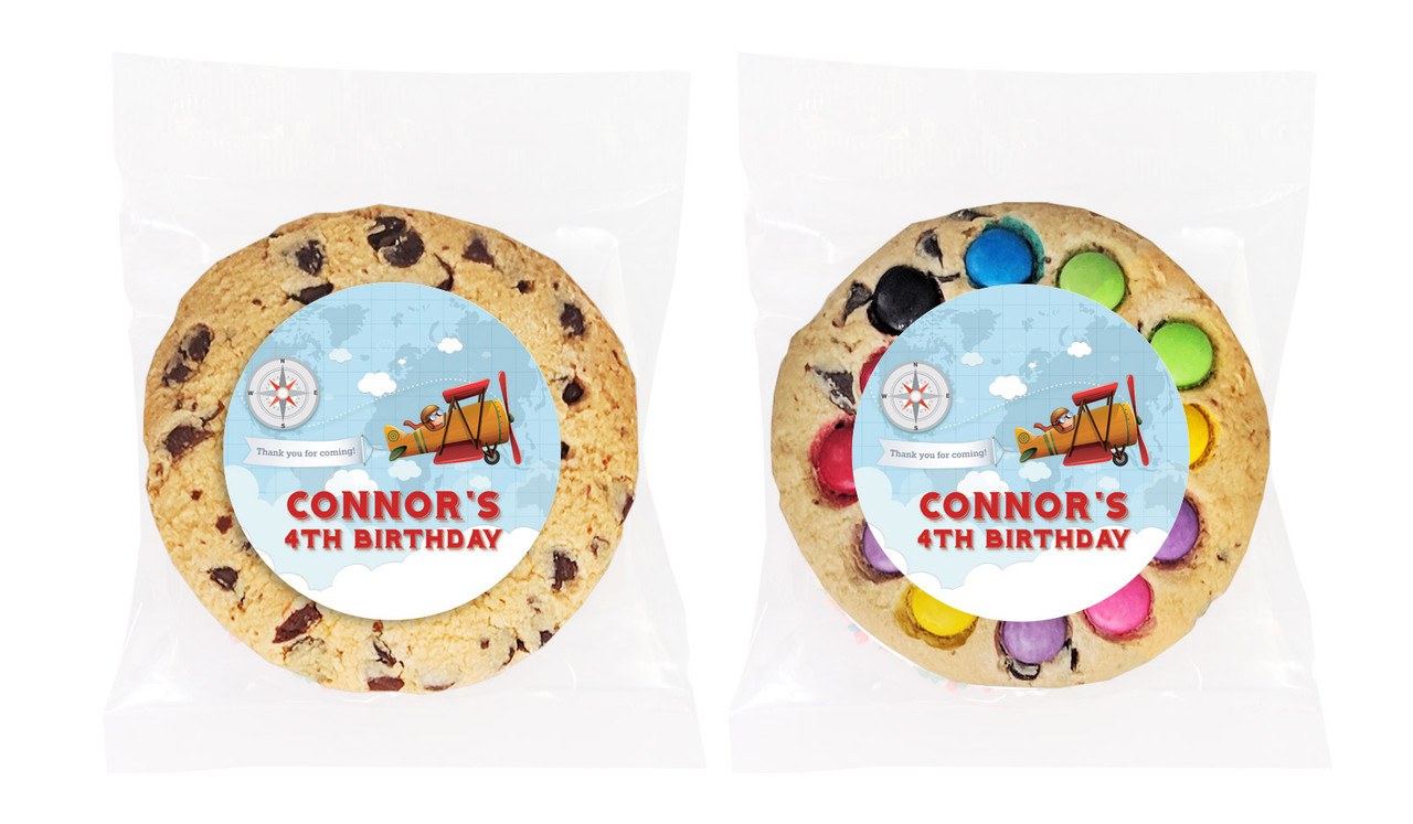 Aeroplane Personalised Birthday Cookie