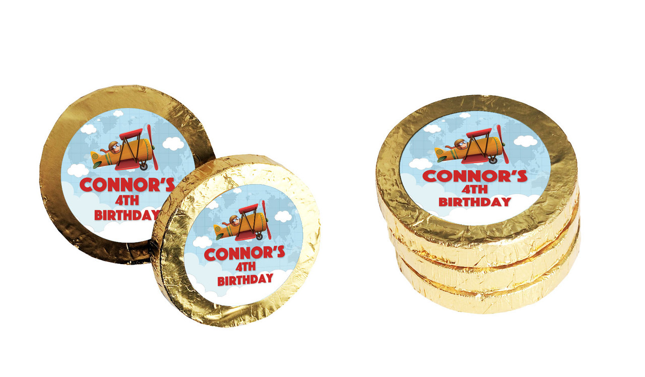 Aeroplane Personalised Chocolate Coin