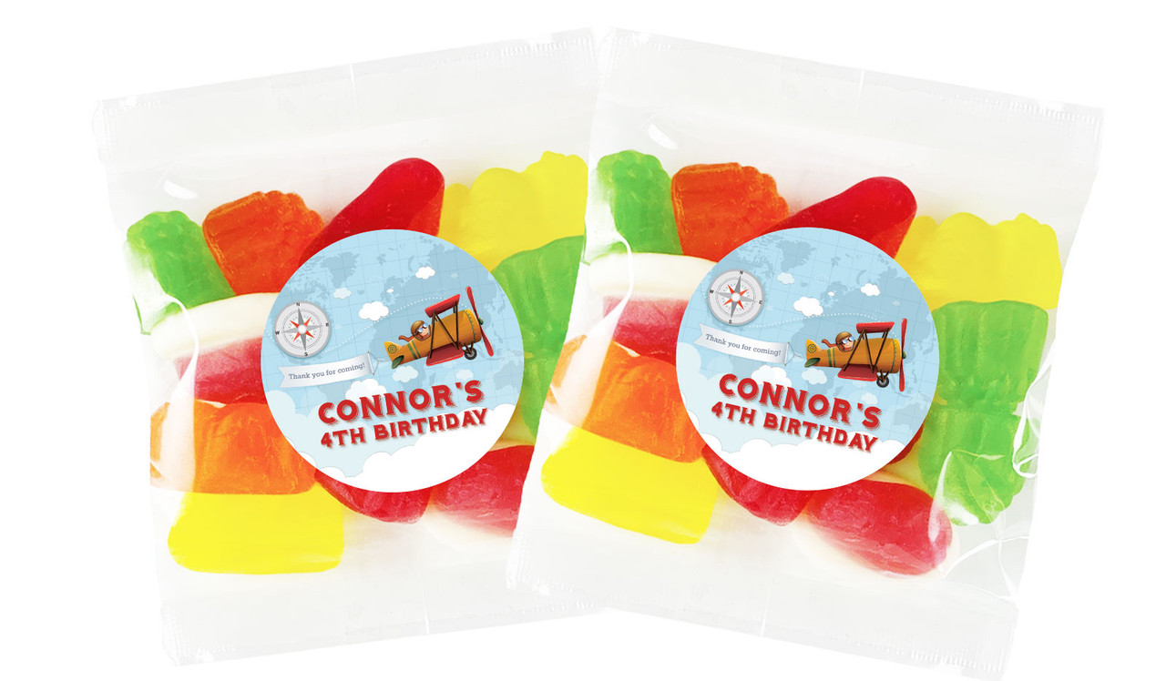 Aeroplane Personalised Lolly Bag (Choice Of Fillings)