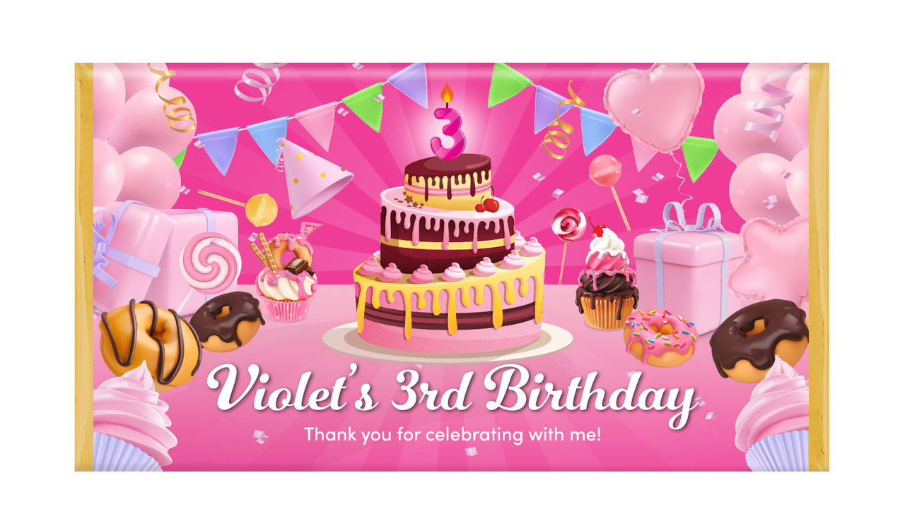 Birthday Cake Personalised Birthday Chocolate Bars