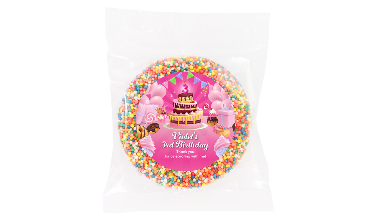 Birthday Cake Personalised Giant Chocolate Freckle