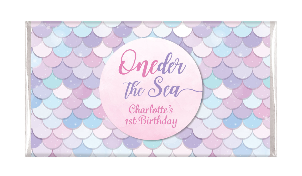 Mermaid 1st Birthday Personalised Birthday Chocolate Bars