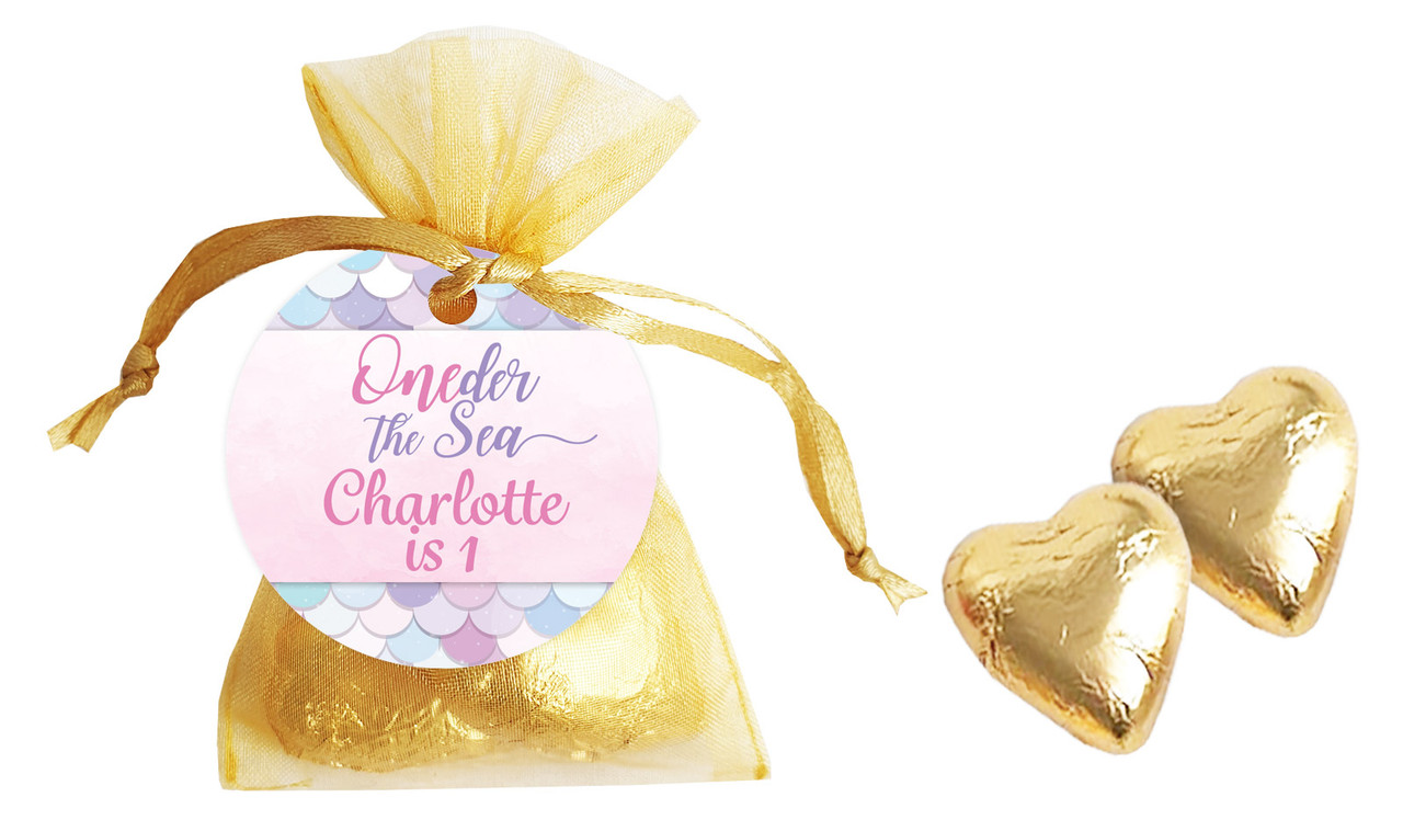 Mermaid 1st Birthday Birthday Personalised Organza Bag