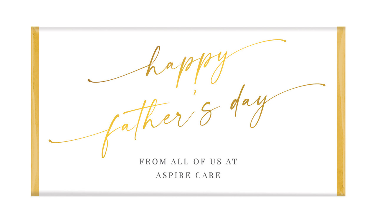 Golden Script Fathers Day Custom Chocolate Bars