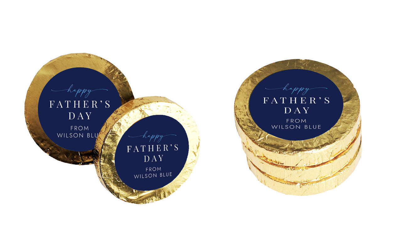 Navy Blue Fathers Day Chocolate Coin