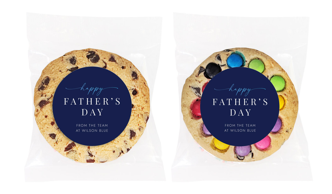 Navy Blue Fathers Day Personalised Cookie