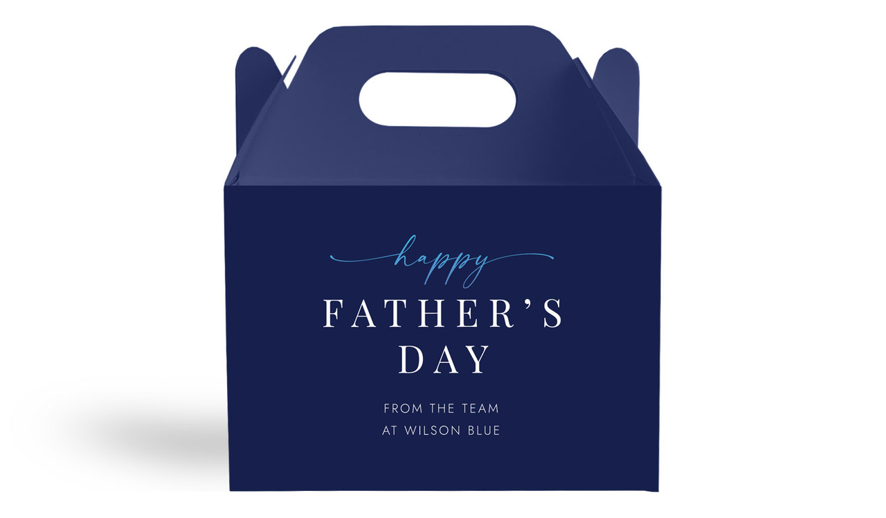 Navy Blue Fathers Day Personalised Gable Favour Box