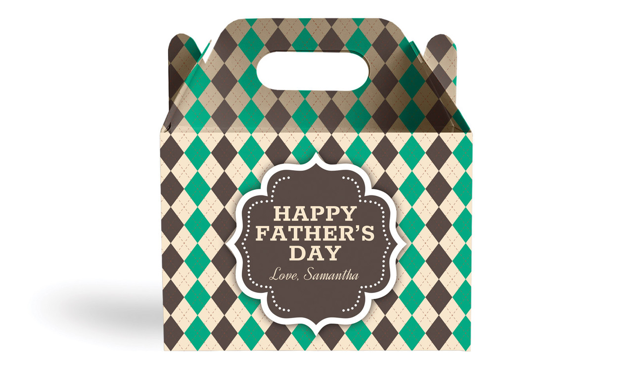 Argyle Fathers Day Personalised Gable Favour Box