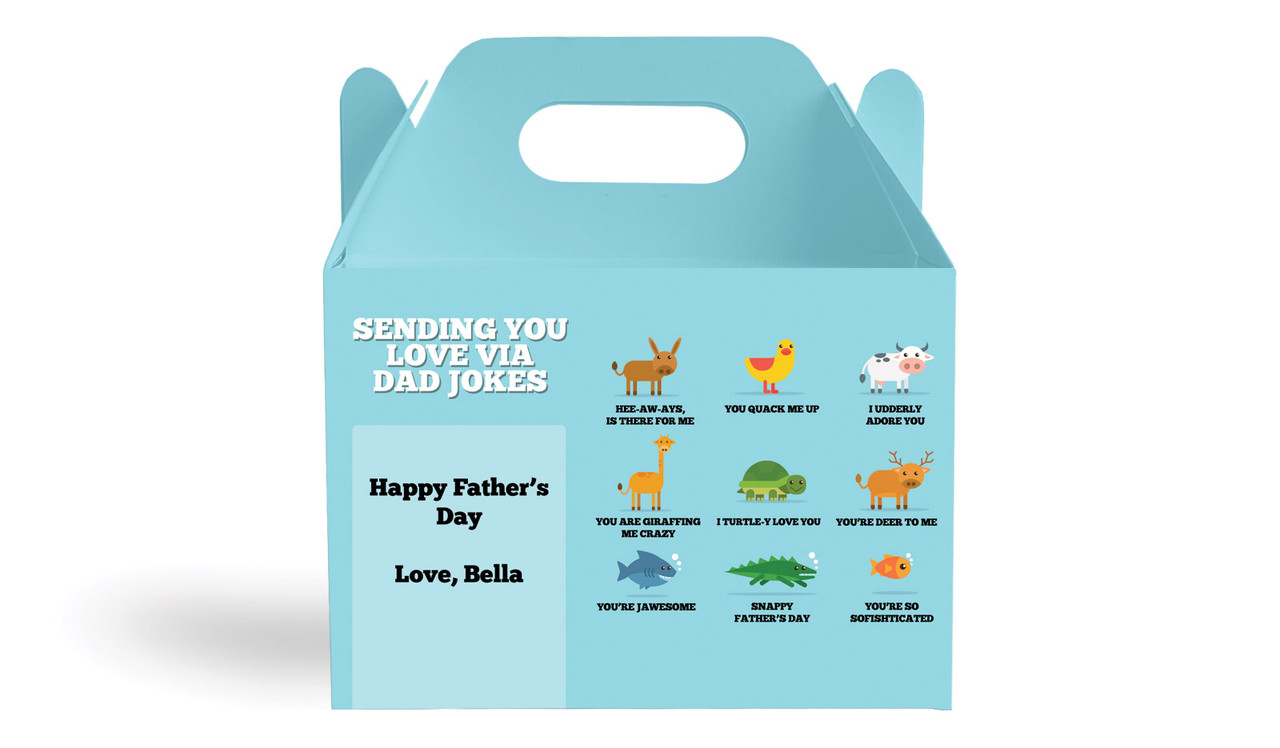 Dad Jokes Fathers Day Personalised Gable Favour Box