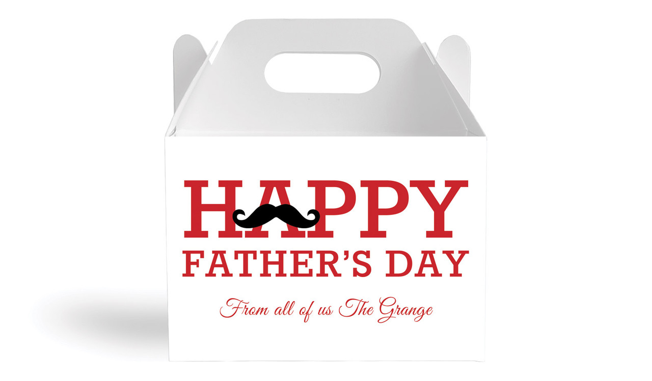 Moustache Fathers Day Personalised Gable Favour Box