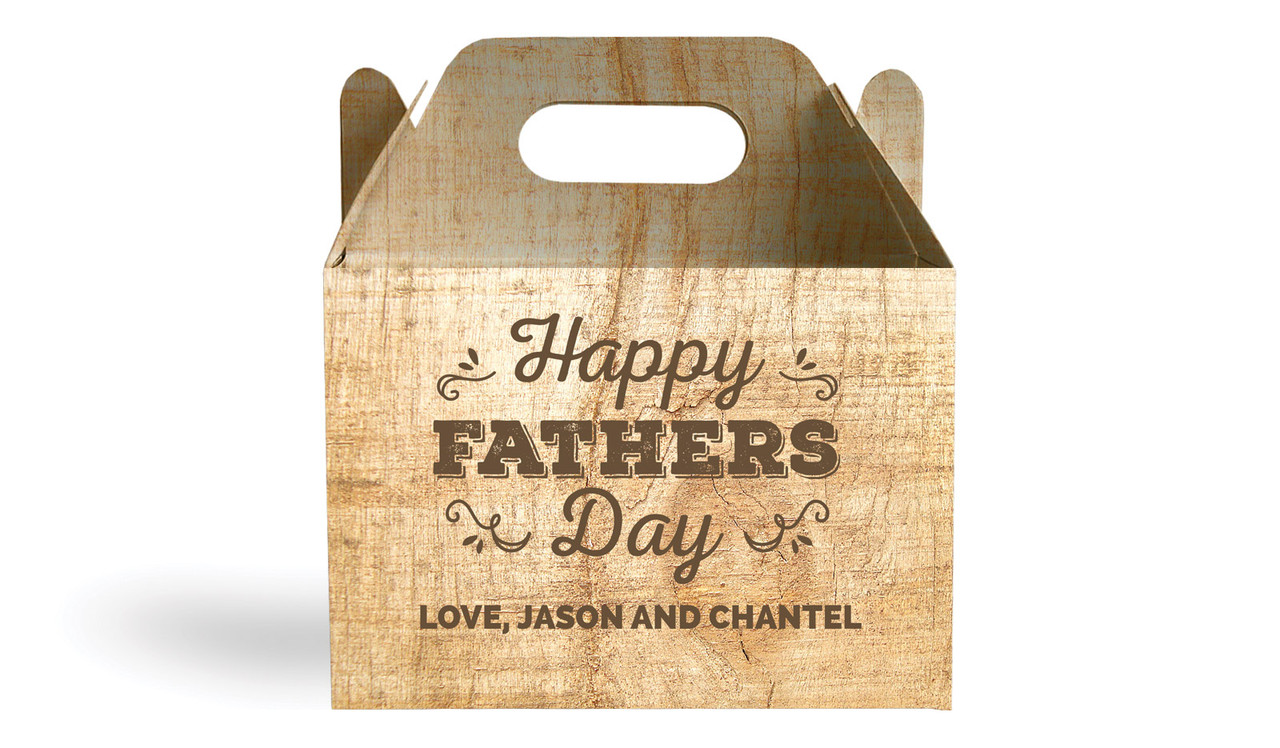 Timber Message Fathers Day Personalised Gable Favour Box