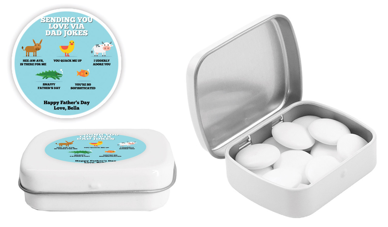 Dad Jokes Fathers Day Personalised Mint Tins