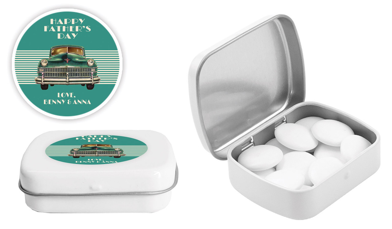 Old Cadillac Fathers Day Personalised Mint Tins