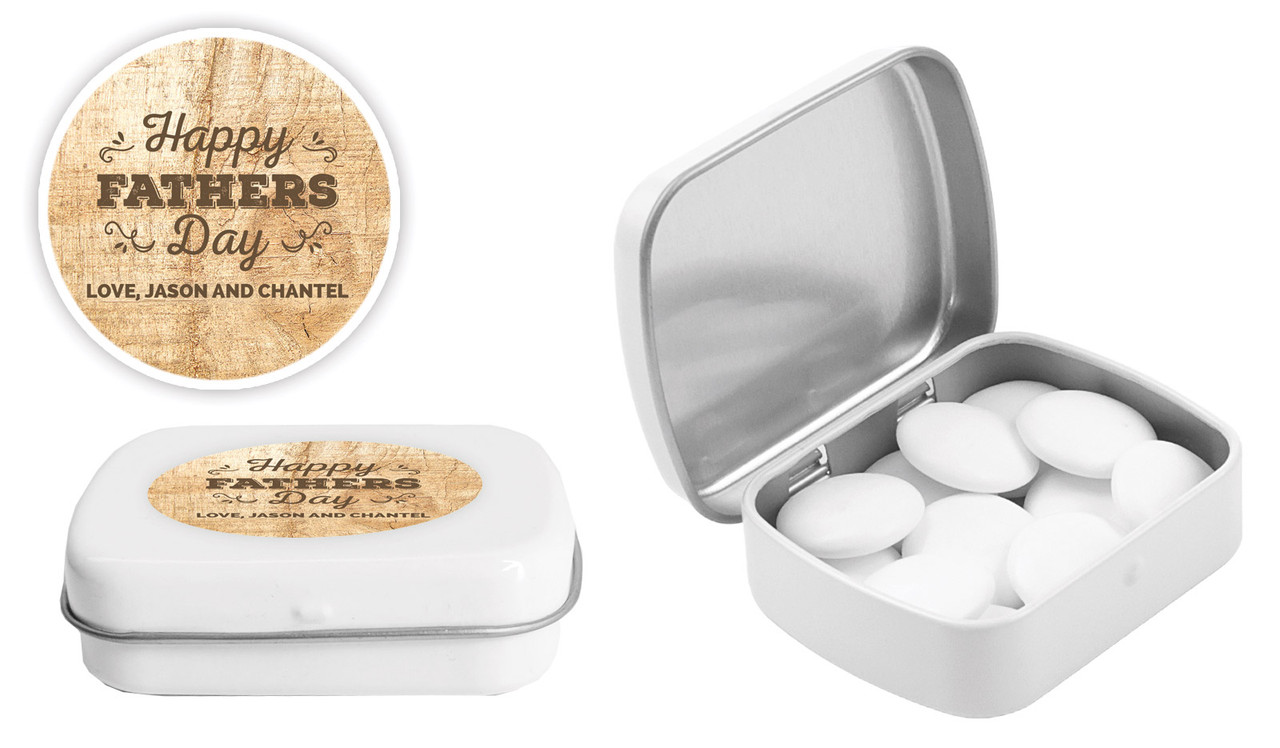 Timber Message Fathers Day Personalised Mint Tins