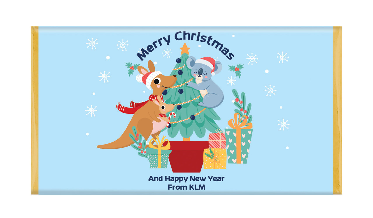 Aussie Animals Christmas Personalised Chocolate Bars
