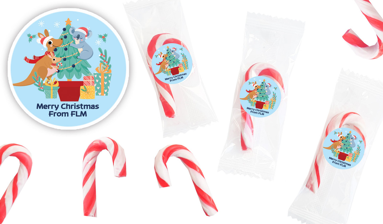 Aussie Animals Personalised Mini Candy Canes