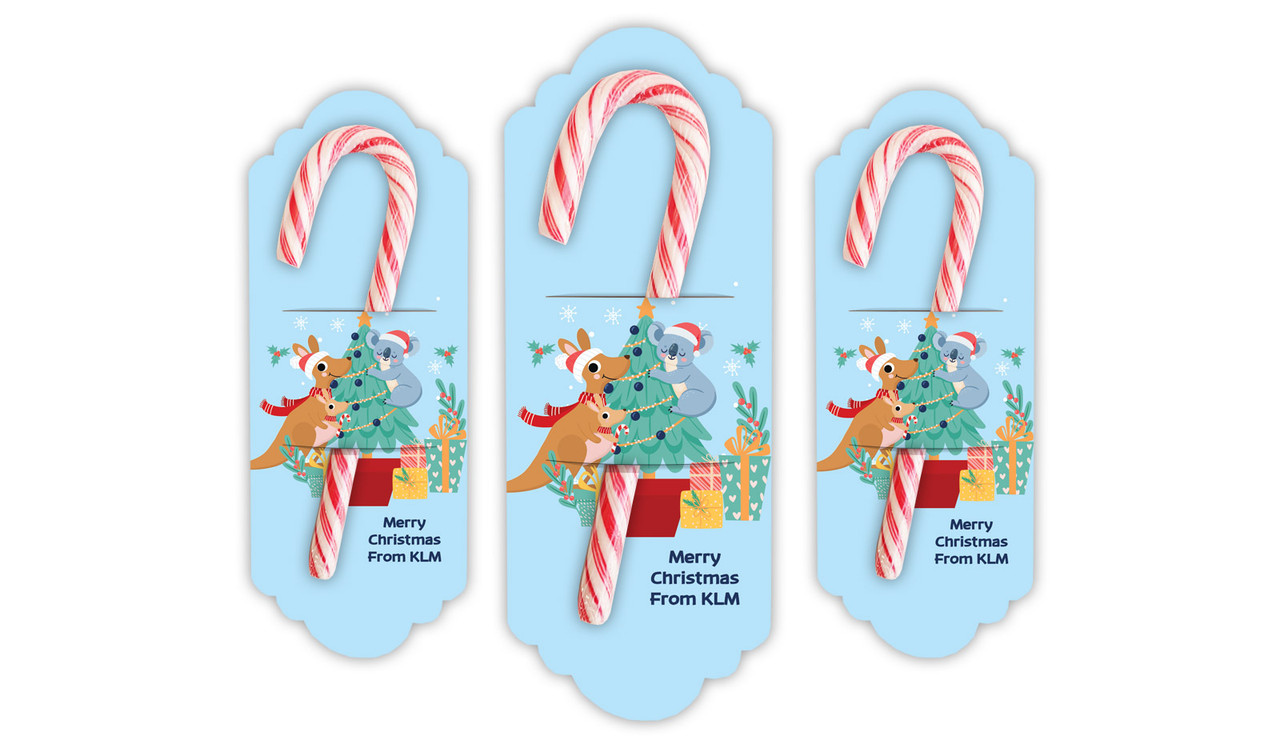 Aussie Animals Christmas Personalised Candy Cane Card