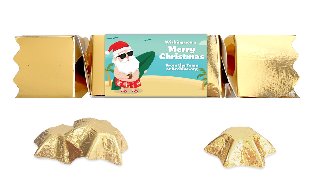 Beach Santa Christmas Personalised Bon Bon