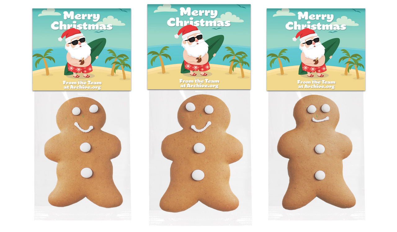 Beach Santa Christmas Gingerbread Man With Custom Topper