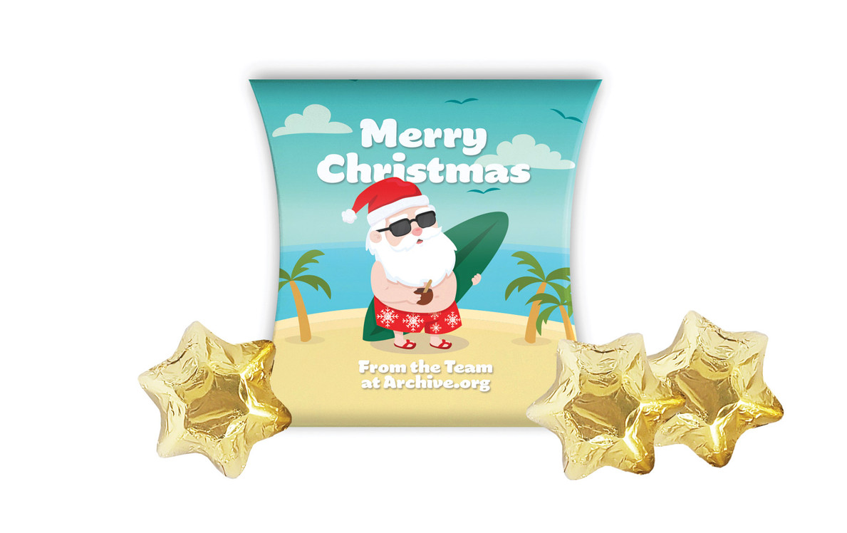 Beach Santa Christmas Personalised Pillow Boxes