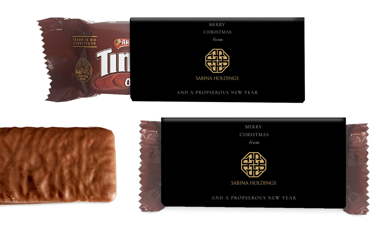 Black Corporate Christmas Individual TimTam TM (Box Of 150)