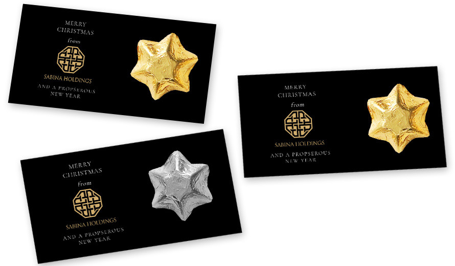 Black Corporate Personalised Christmas Star Card