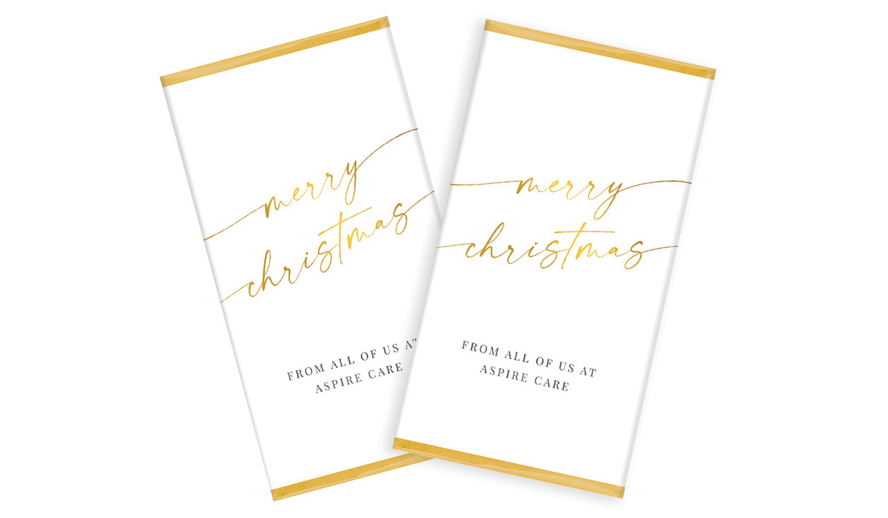 Golden Script Christmas Personalised Chocolate Bars