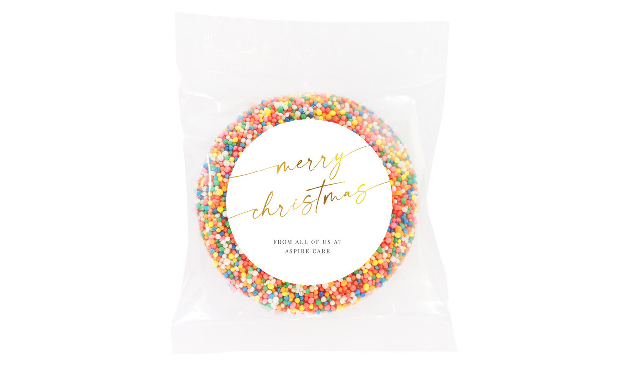 Golden Script Christmas Custom Giant Chocolate Freckles