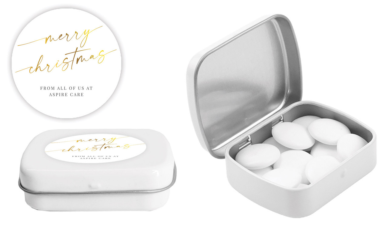 Golden Script Christmas  Personalised Mint Tin