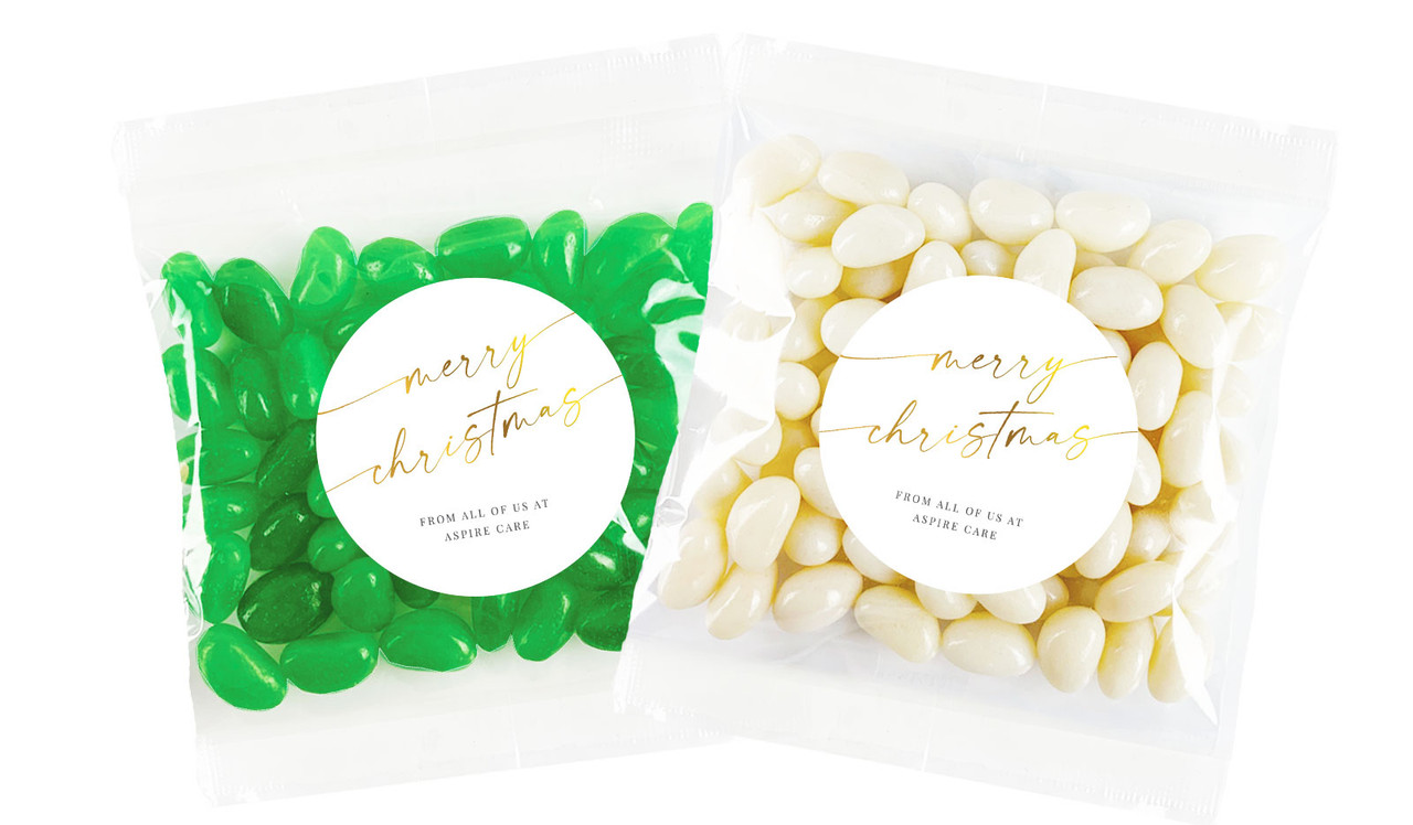 Golden Script Christmas Personalised Lolly Bag Favour